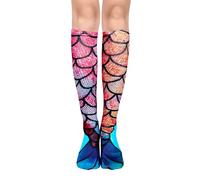 Benefeet Sox Lustige Kniestrümpfe für Damen und Mädchen, verrückt, niedlich, 3D-Druck, Socken, Halloween, Weihnachten, Cosplay, Meerjungfrau, Einheitsgröße
