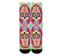 Benefeet Sox Lustige verrückte Herren-Socken für Jungen und Teenager, cooler, flippiger 3D-Druck, Grafik, Neuheit, Muster, nahtlos, athletisch, Basketball-Socken, Totenkopf Floral, Medium