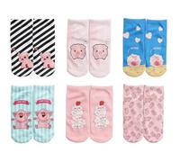 Benefeet Sox Lustige verrückte Knöchelsocken für Damen und Mädchen, lustige 3D-Druck-Muster, alberne süße Socken, 6er-Pack, Schwein, Einheitsgröße