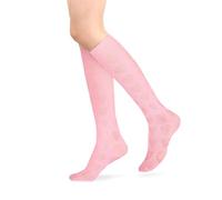 Benefeet Sox Neuheit Multi-Wear Bunte Damen Slouch Socken mit Herz Gemustert Mädchen Nette Neon Einfarbig Kniestrümpfe, rosa herz, Einheitsgröße
