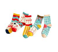 Benefeet Sox Lustige Damen-Socken für Mädchen, niedlich, niedrig geschnitten, gemustert, sportlich, lässig, Baumwolle, kurze Socken, 5er-Pack, Flamingo, Einheitsgröße