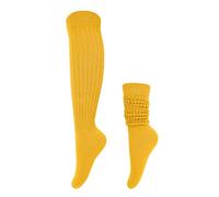 Benefeet Sox Slouch-Socken für Damen und Mädchen, lange Stricksocken, gestapelte Socken, lustige 80er-/90er-Jahre-Socken, solide kniehohe Stiefelsocken, Senf, Einheitsgröße