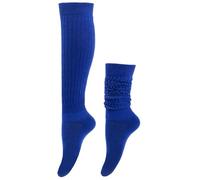 Benefeet Sox Slouch-Socken für Damen und Mädchen, lange Stricksocken, gestapelte Socken, lustige 80er-/90er-Jahre-Socken, solide kniehohe Stiefelsocken, Marineblau, Einheitsgröße
