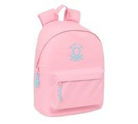 BENETTON BASICS Rosa Pastell, Jugend-Rucksack für Laptops mit 35,8 cm (14,1 Zoll), ideal für Jugendliche verschiedener Altersgruppen, bequem und vielseitig, Qualität und Widerstandsfähigkeit, 31 x 16