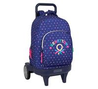 Safta Benetton Drop 33l 33x45x22 Cm Wheeled Backpack Blau Kinder