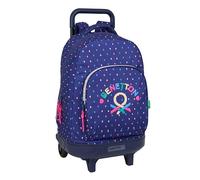 Benetton Drop Großer Rucksack mit Rädern, kompakt, abnehmbar, ideal für Kinder verschiedener Altersgruppen, bequem und vielseitig, Qualität und Widerstandsfähigkeit, 33 x 22 x 45 cm
