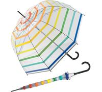Benetton Glockenschirm transparent Automatik - Multistripe Rainbow