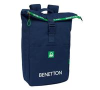 BENETTON GREEN Rucksack mit Klappe für Laptops von 39,6 cm (15,6 Zoll), ideal für verschiedene Altersgruppen, bequem und vielseitig, Qualität und Widerstandsfähigkeit, 28 x 13 x 42 cm, marineblau, M,