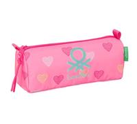 Benetton Heart Federmäppchen mit Reißverschluss und Fach, Federmäppchen für Kinder, ideal für Kinder im Schulalter, bequem und vielseitig, Qualität und Widerstandsfähigkeit, 21 x 7 x 8 cm