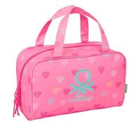 Benetton Heart Rechteckige Kulturtasche mit Griff, Kinder-Kulturbeutel, anpassbar an den Wagen, ideal für Kinder von 5 bis 14 Jahren, bequem und vielseitig, Qualität und Widerstandsfähigkeit, 31 x 14