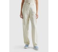 Benetton Leinen-Cargohose in Beige - Größe 34 | Damenhosen