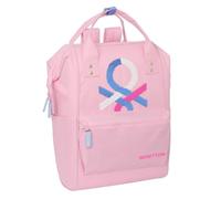 BENETTON PINK - Jugend-Rucksack mit Griffen für Laptops bis zu 33 cm (13 Zoll), ideal für Jugendliche verschiedener Altersgruppen, bequem und vielseitig, Qualität und Widerstandsfähigkeit, 27 x 19 x