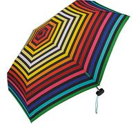 Benetton Regenschirm Multistripe Regenbogen - Taschenschirm Ultra Mini Flat