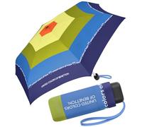 Benetton Regenschirm Rainbow Text - Taschenschirm Ultra Mini Flat - Blue