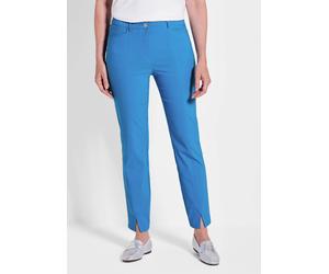 Bengalin-Hose LOUISA mit Saumschlitz blau 48 lang