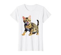 Bengalkatze x Cute Bengal Preisgünstiges Grafik-T-Shirt, Damen, Weiß, XS