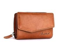 Benthill Damen Geldbörse Echt Leder - Portemonnaie mit RFID Schutz - Portmonee viele Kartenfächer - Echtleder Vintage Damenbörse inkl. Geschenkbox, Farbe:Braun
