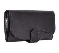 Benthill Damen Geldbörse Echt Leder - Portemonnaie mit RFID Schutz - Portmonee viele Kartenfächer - Echtleder Vintage Damenbörse inkl. Geschenkbox, Farbe:Grau