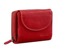 Benthill Damen Geldbörse Echtleder - Kompakte Lederbörse mit viel Platz - Hochwertiger Frauen Geldbeutel mit vielen Fächern, Farbe:Rot