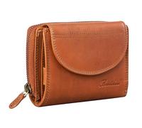 Benthill Damen Geldbörse Echtleder - Kompakte Lederbörse mit viel Platz - Hochwertiger Frauen Geldbeutel mit vielen Fächern, Farbe:Braun