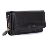 Benthill Damen Geldbörse Leder XXL - Großes Portemonnaie mit RFID Schutz - Echtleder Vintage Damenbörse inkl. Geschenkbox, Farbe:Schwarz