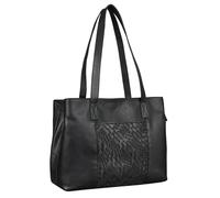 Benthill Damen Tasche Leder - Handtasche aus echtem Rindsleder - Große Schultertasche mit Reißverschluss - Vintage Umhängetasche XL, Farbe:Schwarz