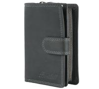 Benthill Geldbörse Damen Leder | Geldbeutel mit RFID Schutz aus Rindsleder | Portmonee mit 8 Kartenfächer Mittelgroß | Echt Leder Slim-Wallet Vintage inkl. Geschenkbox, Farbe:Olive - Grau