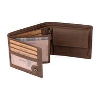 Benthill Geldbörse Herren Leder - Echtleder Geldbeutel mit RFID-Schutz - Slim Portemonnaie für Männer - Echtem Vintage Leder, Farbe:Dark Brown (H)