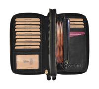 Benthill Geldbörse XXL Echt Leder RFID - Großes Portemonnaie mit Handyfach - Reisebrieftasche - Damen & Herren Dokumententasche, Farbe:Schwarz