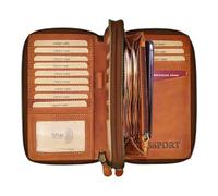 Benthill Geldbörse XXL Echt Leder RFID - Großes Portemonnaie mit Handyfach - Reisebrieftasche - Damen & Herren Dokumententasche, Farbe:Braun