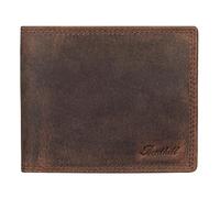 Benthill Herren Geldbörse Leder - Geldbeutel mit RFID-Schutz - Slim Portemonnaie für Herren - Echte Vintage Ledergeldbörse, Farbe:Dark Brown (H)