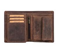 Benthill Kleine Herren Geldbörse Echt Leder - Männer Geldbeutel Mini mit RFID-Schutz - Slim Portemonnaie für Männer - Echtem Leder, Farbe:Dark Brown (H)