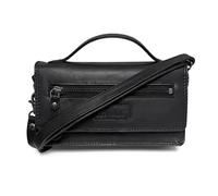 Benthill Reisebrieftasche XXL Echt-Leder - Kleine Umhängetasche aus echtem Leder - Travel Dokumententasche - Großes Portemonnaie - Handgelenktasche, Farbe:Schwarz