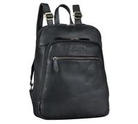 Benthill Rucksack Echt Leder - Damen Herren Daypack - Backpack Lederrucksack - Cityrucksack, Farbe:Schwarz