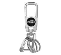 Benust Auto Schlüsselanhänger, Schlüsselkette mit Schlüsselring und Anti-Verlust-D-Ring, Metall Schlüsselanhänger für Auto Motorrad Fahrrad (Silber)