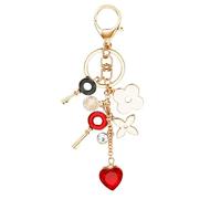 Benust Schlüsselanhänger Damen Rot Herz Geschenke für Frauen Teenager Mädchen - Glitzer Taschen Anhänger Schlüsselanhänger Glücksbringer Frau Bag Charms (Herz)