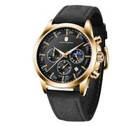 BENYAR by Uhren Herren Armbanduhr Herren Chronograph Analog Quarz Wasserdicht Braunes Lederarmband Herrenuhr Leuchtende Datum Mode Lässig Business-Kleid Uhren Elegantes Geschenk fur Männer