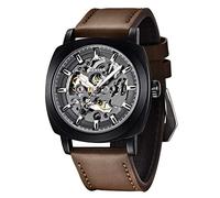 BENYAR - Uhren Herren Uhr Automatik Mechanische Armbanduhr | Lederband | Goldene Bewegung | 45 mm Skeleton Dial | Wasser- und Kratzfest | Elegantes Geschenk für männer