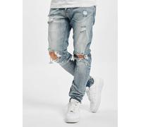bequeme 2Y Premium Herren Jeans Straight Fit Stretch Reißverschluss mit Baumwolle Blau 34