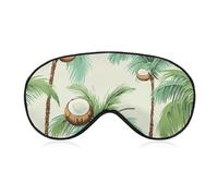 Bequeme Augenmaske für den Sommer, Kokosnussbaum, bedruckt, lichtblockierend, Augenabdeckung mit verstellbarem Riemen, Augenklappen, Augenbinde für Büro, Nickerchen, Reisen