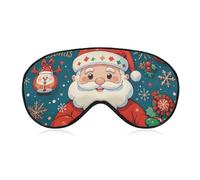 Bequeme Augenmaske für Schlaf, Weihnachtsmann, bedruckt, lichtblockierend, Augenabdeckung mit verstellbarem Riemen, Augenklappen, Augenbinde für Büro, Nickerchen, Reisen