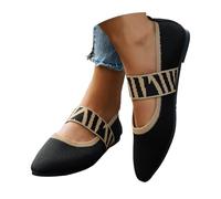 Bequeme Ballerinas Damen - Ballerina Schuhe Bequem Schwarz Breite Flat Geschlossene Runde Zehe Balerinaschuhe Walkingschuhe Klasssische Atmungsaktive Tanzschuhe Sommerschuhe Schwarz 37