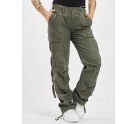 bequeme Brandit Damen Jeans Reißverschluss Taschen mit Baumwolle Khaki 34