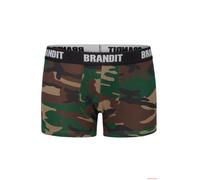 Brandit Boxershort Logo – 2 Paar Schwarz/Woodland – Größe S