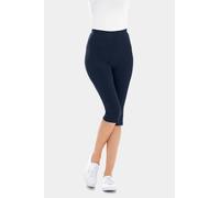 Leggings GOLDNER "Kurzgröße Bequeme Capri-Leggings", Damen, Gr. 22, K-Gr, blau (marine), Obermaterial: 95% Baumwolle CO. 5% Elasthan EL., Hosen Leggings (81045500-22) marine