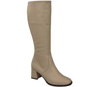 Bequeme Damen Cappuccino Blass Niedrig Absatz Stiefel Naturleder 212 ElitaBut 37