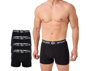 Bequeme Herren Boxershorts Schwarz Baumwolle Männer Unterhose Boxer 4 Stk M-4XL Schwarz 3XL