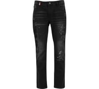 Bequeme Jeans 2Y PREMIUM "2Y Premium 2Y EMILIO RIPPED SLIM FIT JEANS", Herren, Gr. 30, Normalgrößen, schwarz, 98% Baumwolle, 2% Elasthan, unifarben, Jeans (29812145-30) schwarz