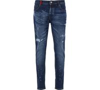 Bequeme Jeans 2Y PREMIUM "2Y Premium 2Y JUAN DESTROYED SLIM FIT JEANS", Herren, Gr. 33, Normalgrößen, midblau, 98% Baumwolle, 2% Elasthan, unifarben, Jeans (96222218-33) midblau