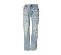 Bequeme Jeans 2Y PREMIUM "2Y Premium 2Y LEONARDO RIPPED SLIM FIT JEANS", Herren, Gr. 36, Normalgrößen, blau (sand blau), 98% Baumwolle, 2% Elasthan, unifarben, Jeans (59551020-36) sand blau
